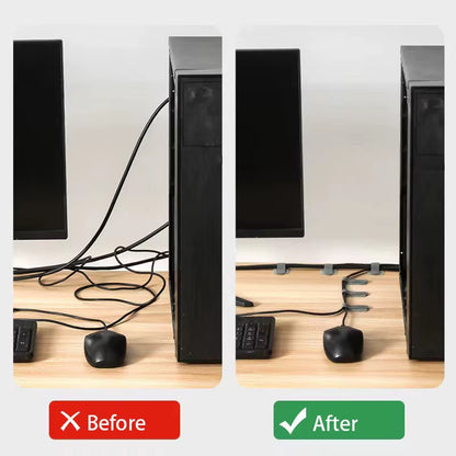 Reusable Adjustable Cable Organizer Straps with Self-Adhesive Fastening for Desk Management