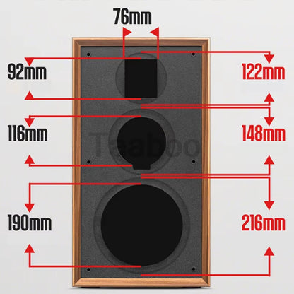 8-Inch Three-Way Labyrinth Speaker Enclosure for Bookshelf and Home Audio DIY Hi-Fi Wooden Handmade Passive Speaker