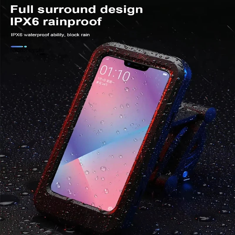 Waterproof Motorcycle Phone Holder with Magnetic Attachment and 360° Adjustable Stand for GPS Navigation