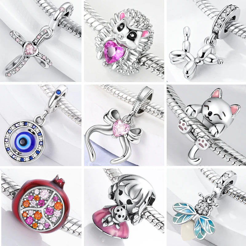 2025 Premium 925 Sterling Silver Charms Beads for Original Pendants and Bracelets - Dangle DIY Jewelry Gift