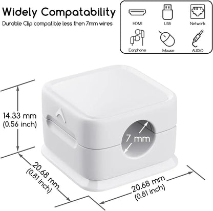 Magnetic Cable Clips Set for Under-Desk Organization - Adjustable Cord Management Holders (3-12 Pcs)