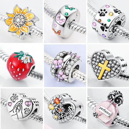 2025 Premium 925 Sterling Silver Charms Beads for Original Pendants and Bracelets - Dangle DIY Jewelry Gift