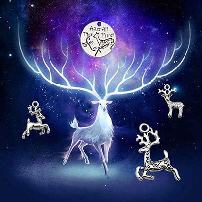 100G (60 Pieces) Wholesale Bulk Christmas Animal Elk and Deer Charms for Jewelry Making - Mixed Smooth Tibetan Silver Metal Pendants for DIY Necklaces, Bracelets, and Crafting (M366)