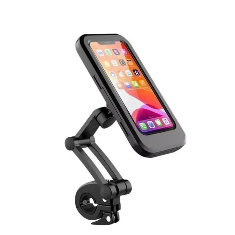 Waterproof Motorcycle Phone Holder with Magnetic Attachment and 360° Adjustable Stand for GPS Navigation