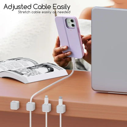 Magnetic Cable Clips Set for Under-Desk Organization - Adjustable Cord Management Holders (3-12 Pcs)