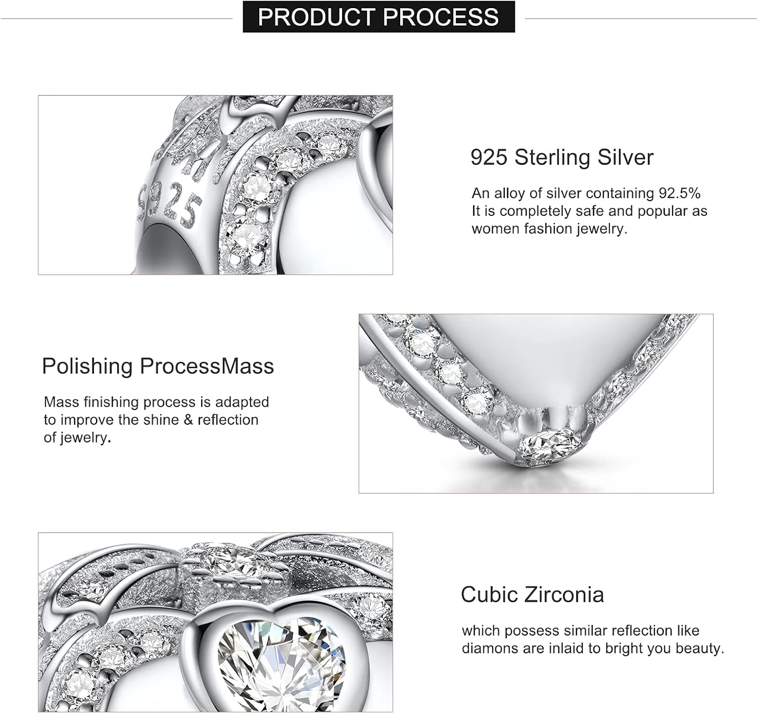 Sterling Silver Love Heart Charm with Cubic Zirconia for Bracelets - Ideal Gift for Mom, Wife, Sister, Daughter, Friend, Dad, Grandma, and Auntie for Christmas, Halloween, and Birthdays