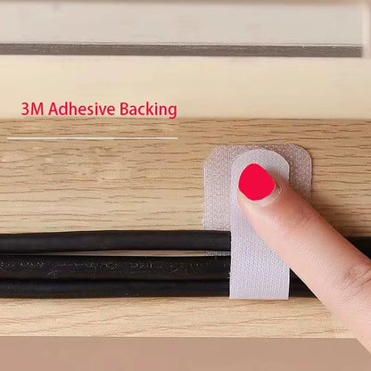 Reusable Adjustable Cable Organizer Straps with Self-Adhesive Fastening for Desk Management
